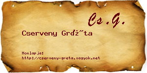 Cserveny Gréta névjegykártya